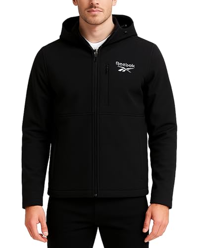 Reebok Mens Jacket - Water Resistant Zip Up Sherpa Fleece Lined